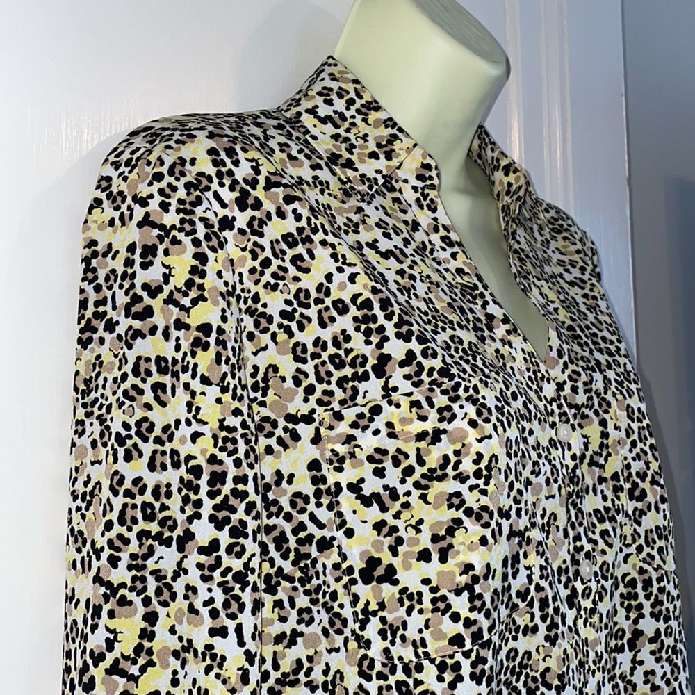 Talbots Leopard Print Thin Polyester Button Down … - image 6